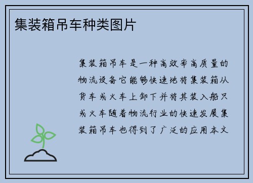 集装箱吊车种类图片
